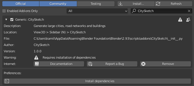 Enable the Add-on in Blender